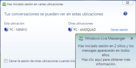 varias ubicaciones msn messenger msn windows live