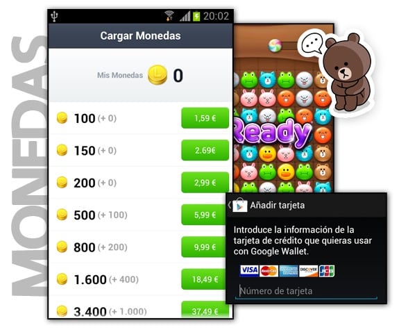 Monedas para comprar stickers en LINE